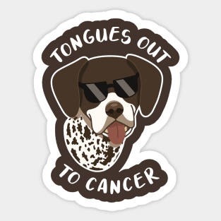 Wyatt - Tongues out to Cancer (dark version) Sticker